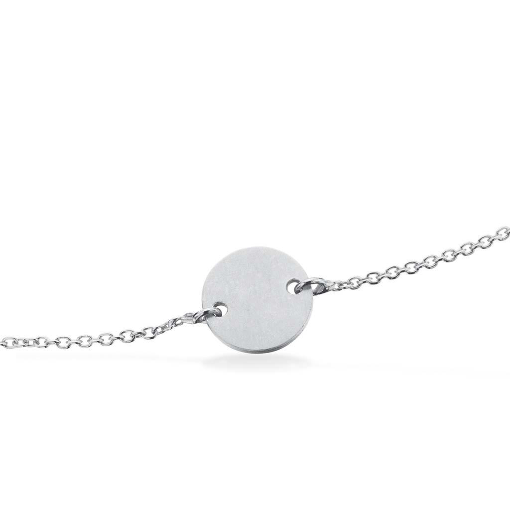 pendant round for bracelet silver white