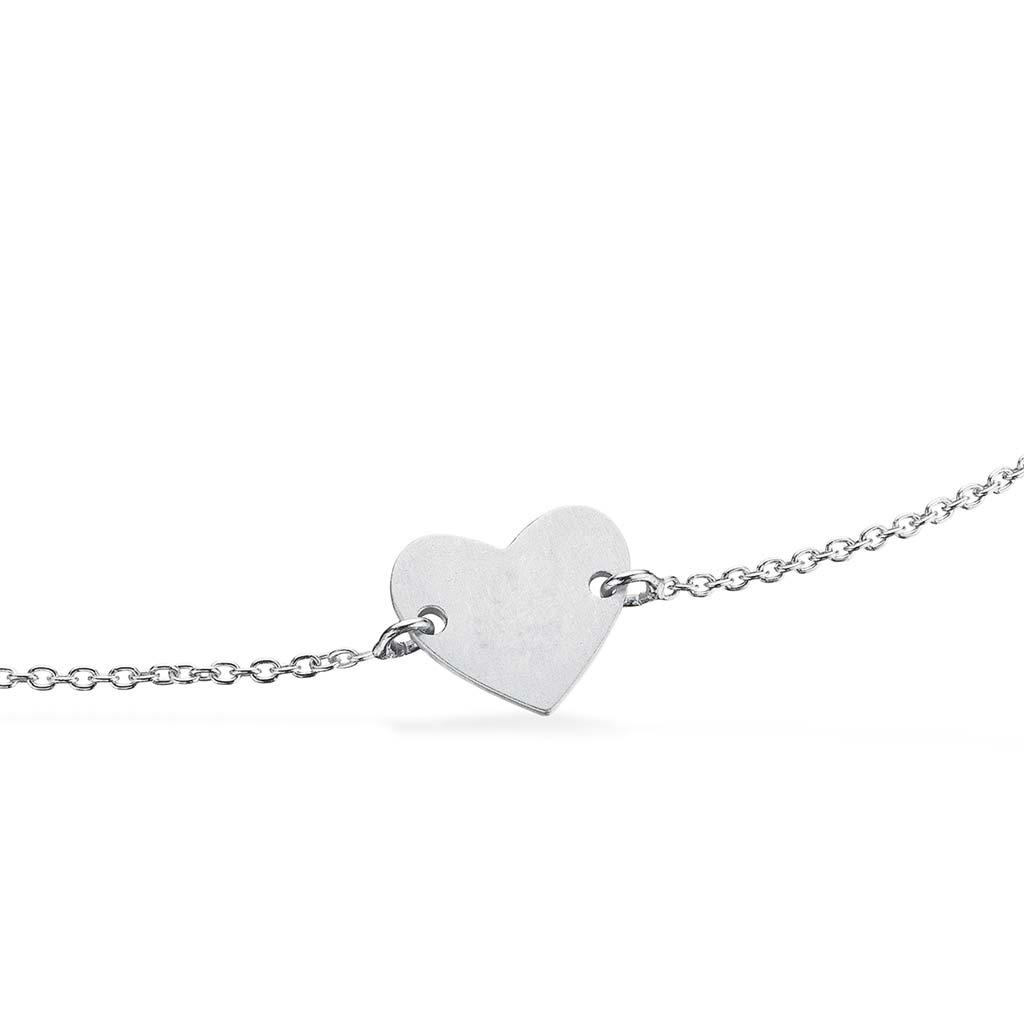 pendant heart for bracelet silver white
