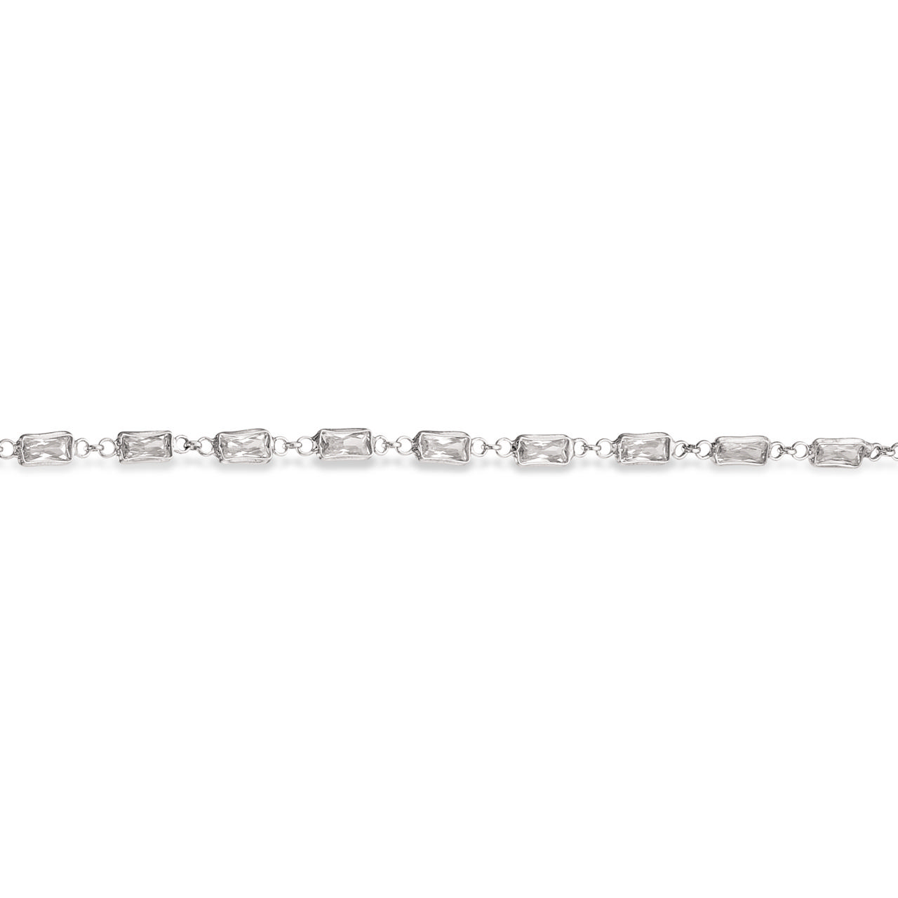 SoHo armbånd baguette cubic zir. sølv rh.
