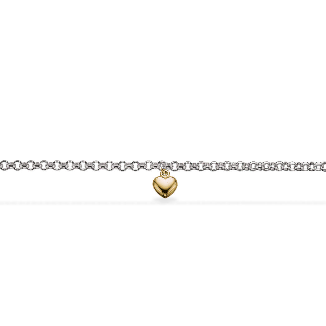 Childrens bracelet gold heart 925 16 cm
