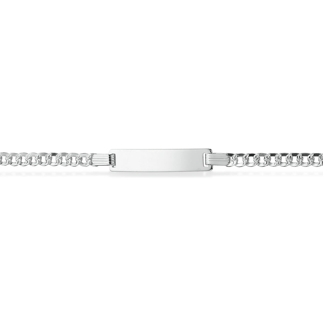Childrens bracelet curb w/plate 16 cm 925