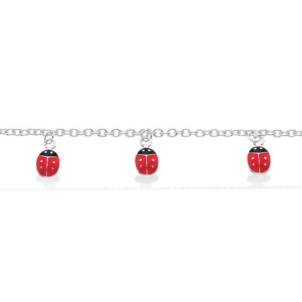 Bracelet 3x ladybugs 925