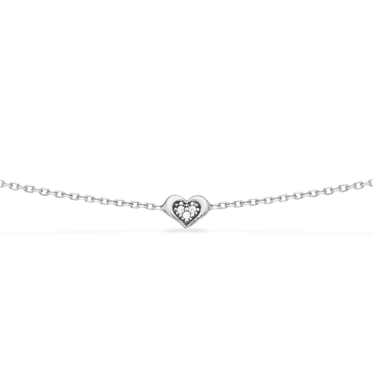 Bracelet heart zir. 925 rho.