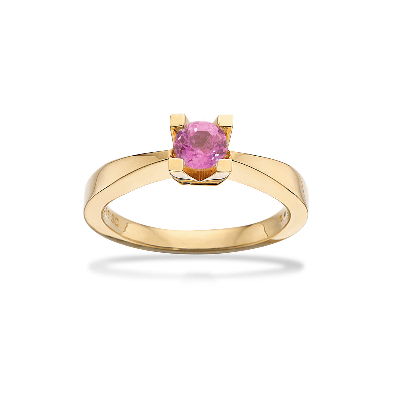 Kleopatra ring 0,40 pink safir 14 kt