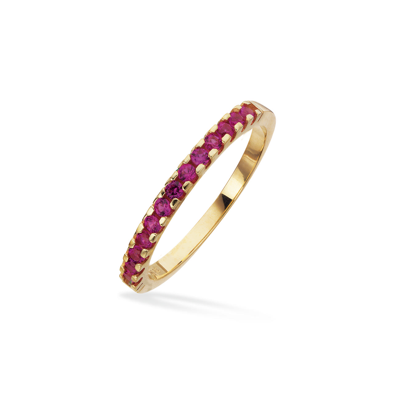 Ring rød cubic zir. 8 kt.