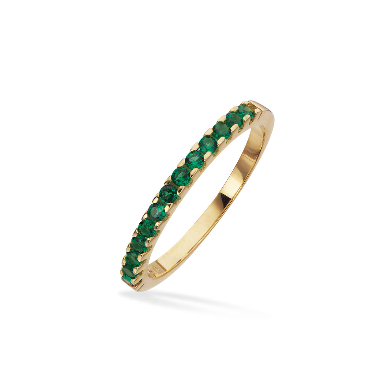 Ring grøn cubic zir. 8 kt.