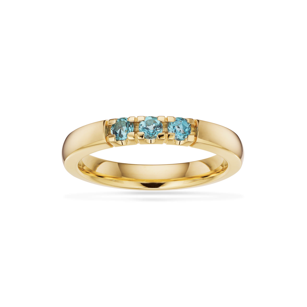Grace Ring 14 kt. rd. 3x0,07 blå topas