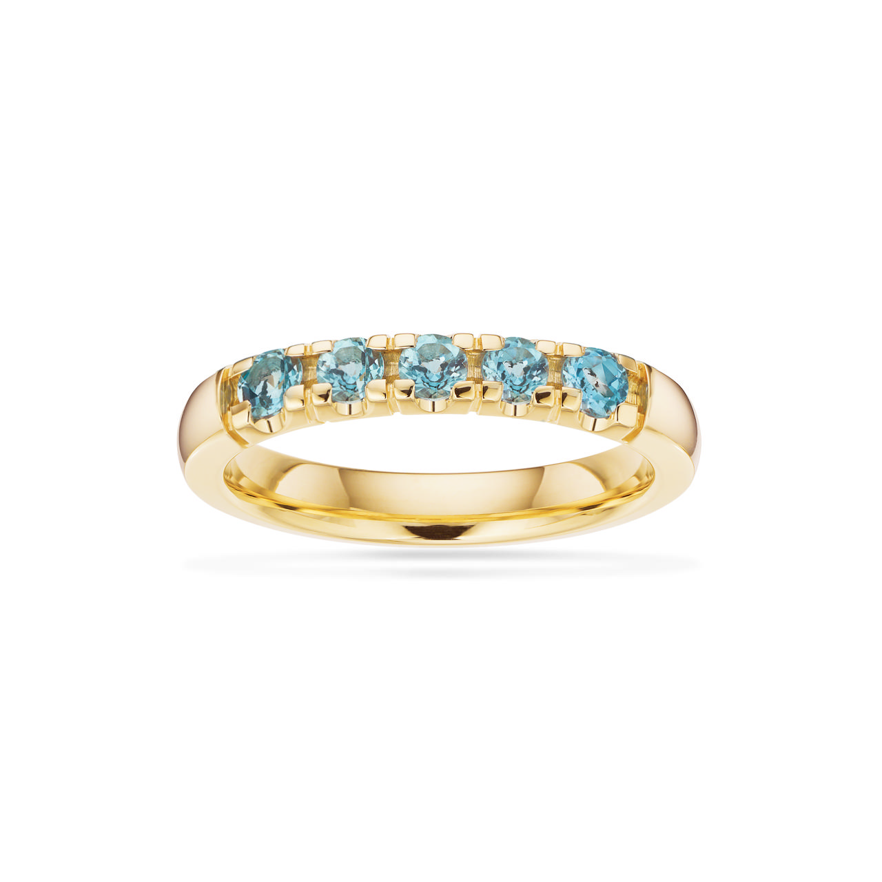 Grace Ring 14 kt. rd. 5x0,07 blå topas
