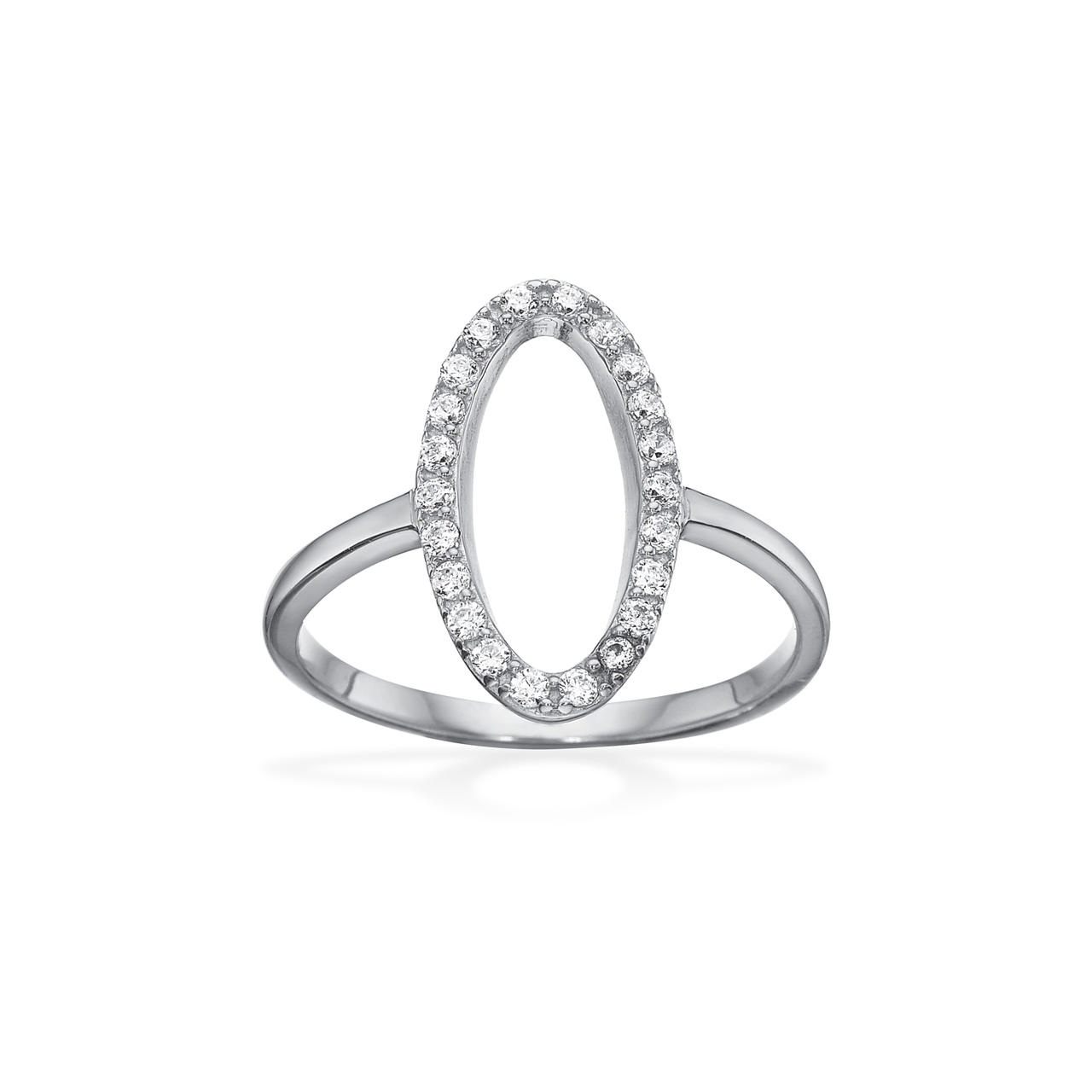SoHo ring oval syn. cubic zir. sølv rh.