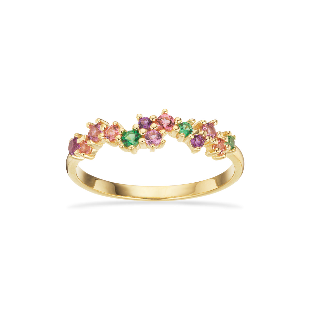 SoHo ring multicolor cubic zir. sølv fg.