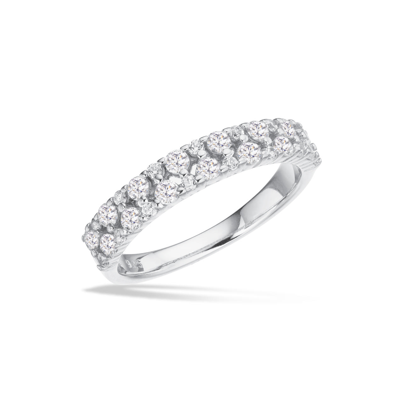 SoHo ring cubic zir. sølv rh.