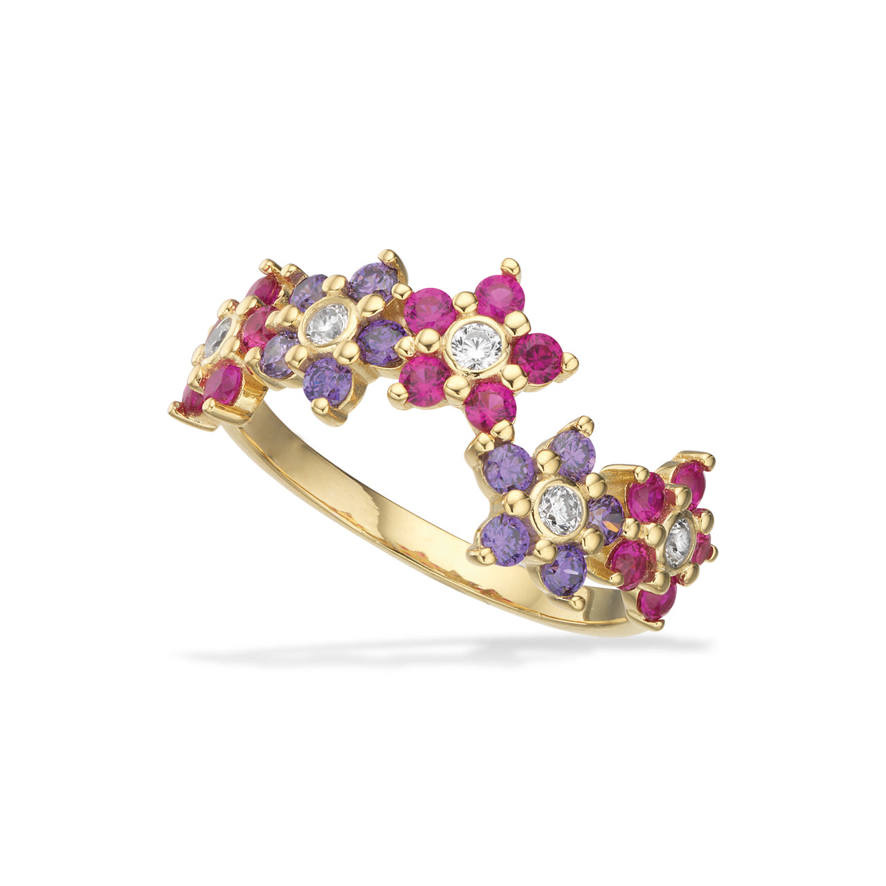 SoHo ring lilla/rød cubic zir. sølv fg.
