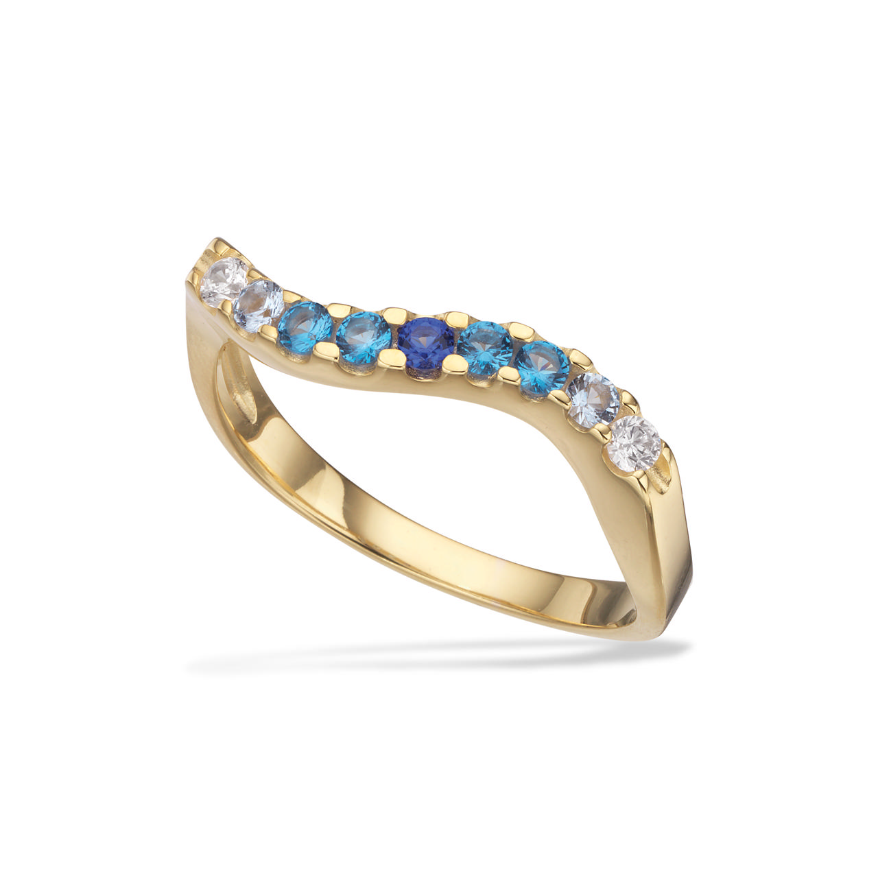 SoHo ring mixed blå cubic zir. sølv fg.