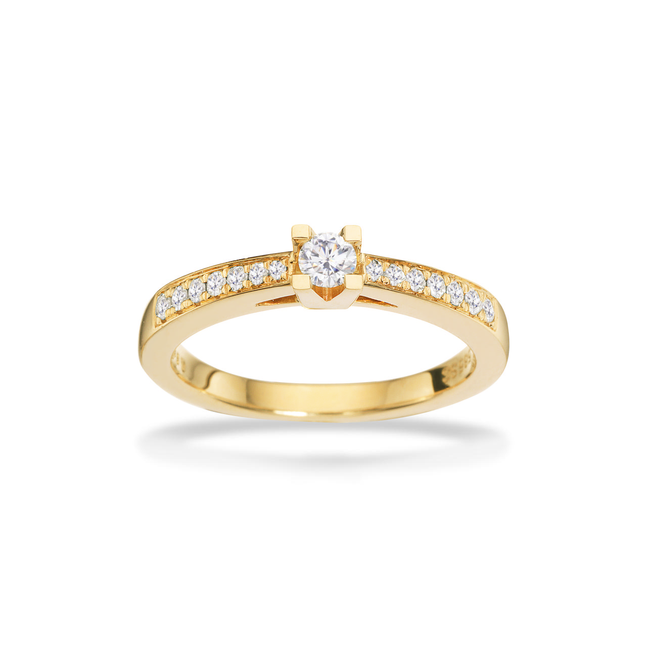 *Kleopatra Queen ring 0,10+0,12 H-W/SI 14 kt