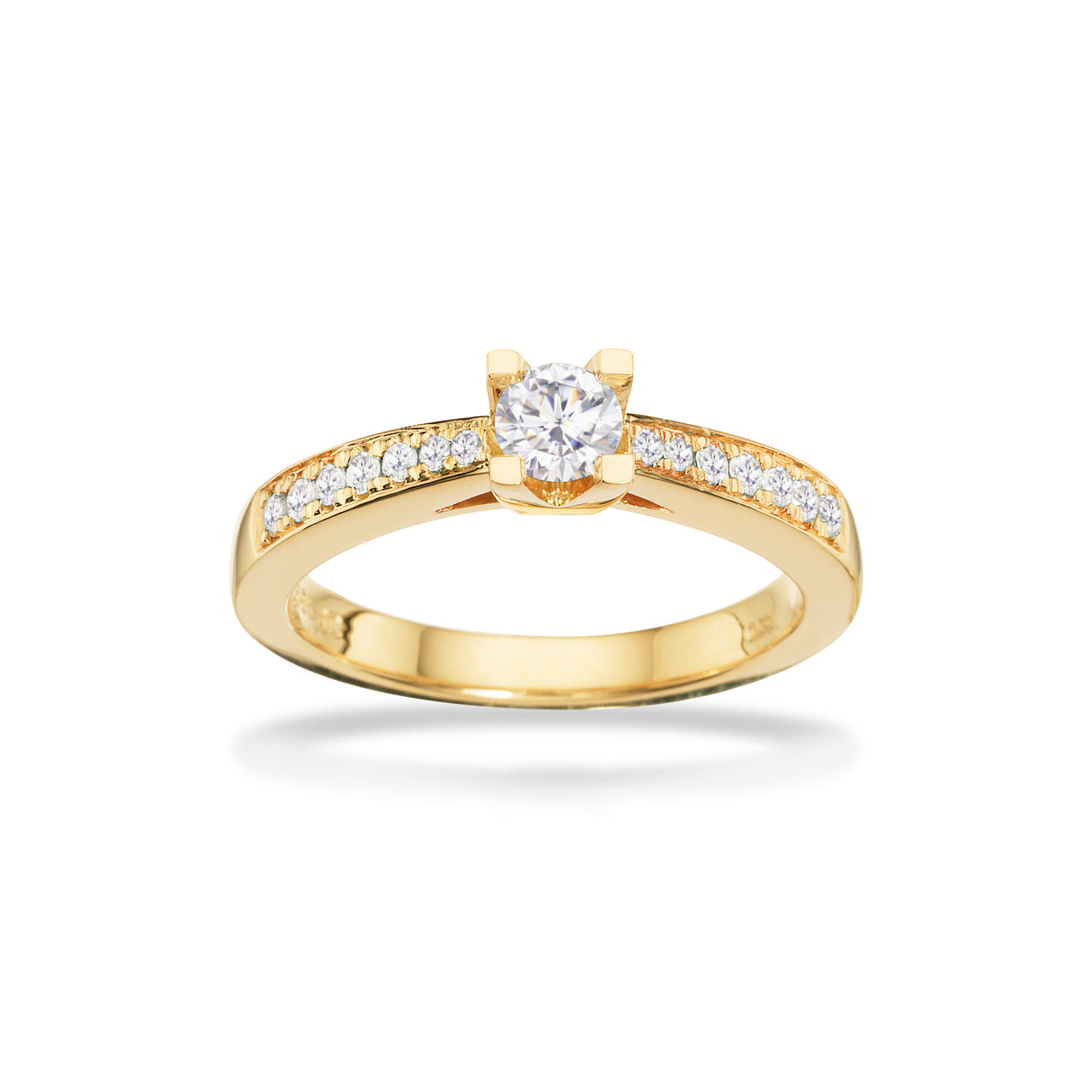 *Kleopatra Queen ring 0,20+0,13 H-W/SI 14 kt