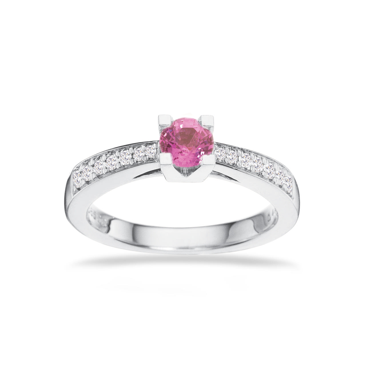 Kleopatra Queen 0,40 pink saf. 0,16 H-W/SI 14 kt