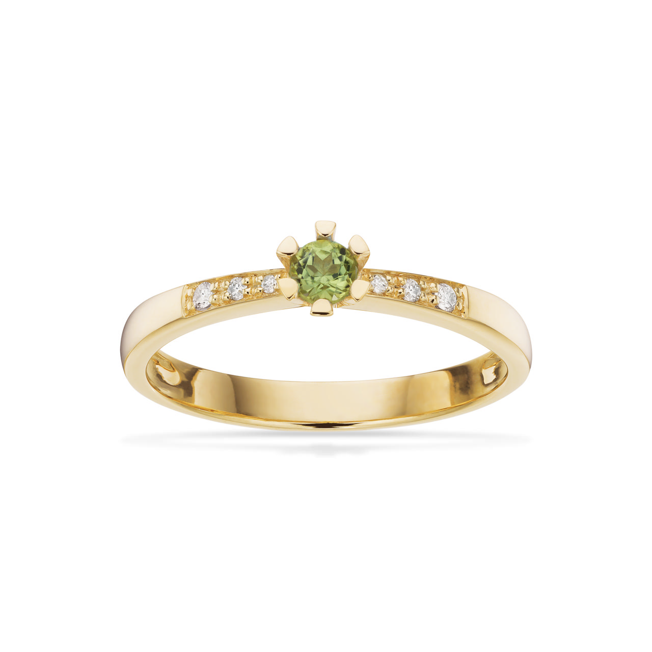 Vida Darling ring 0,10 peridot+0,04H-W/P1 14 kt