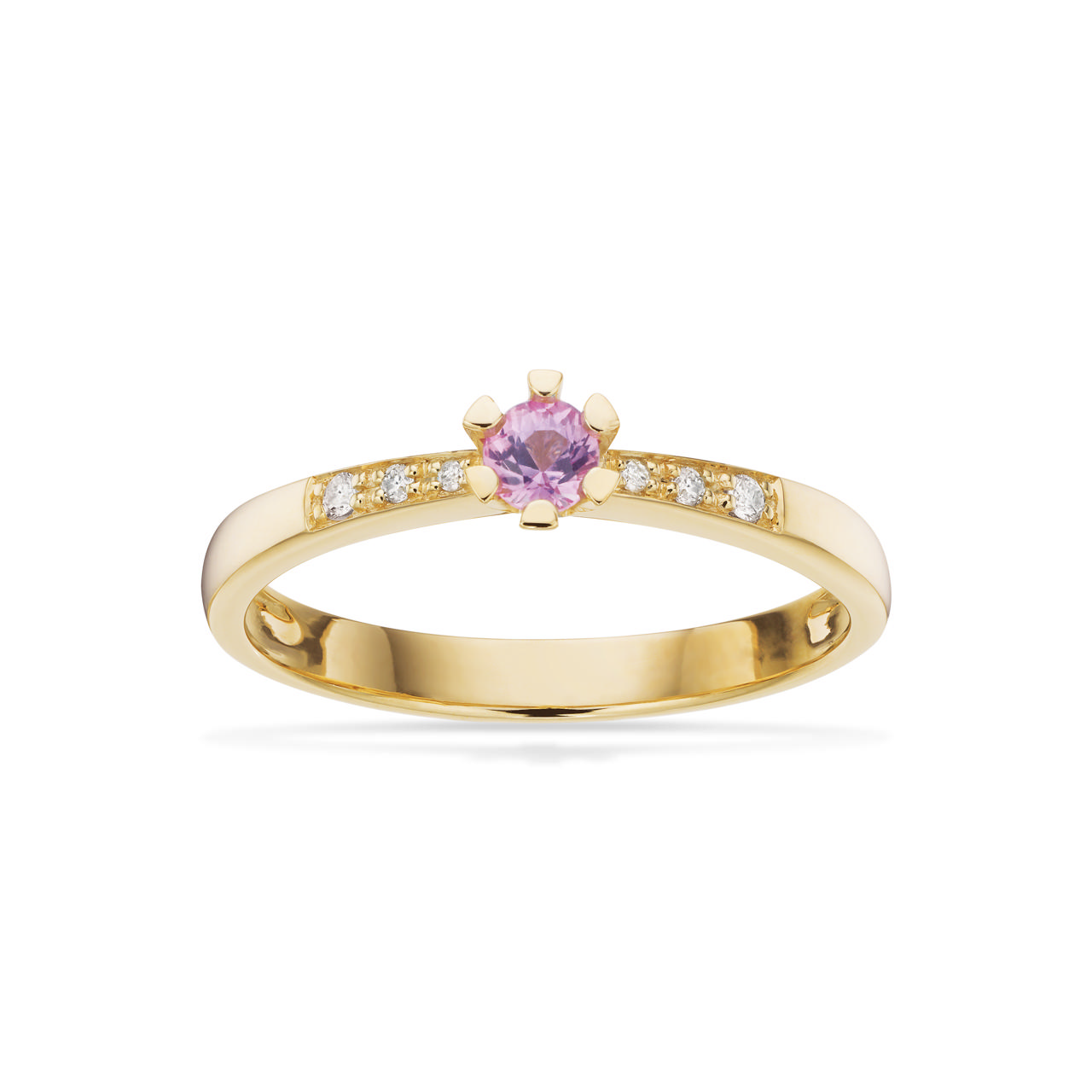 Vida Darling ring 0,10 pink safir+0,04H-W/P1 14 kt