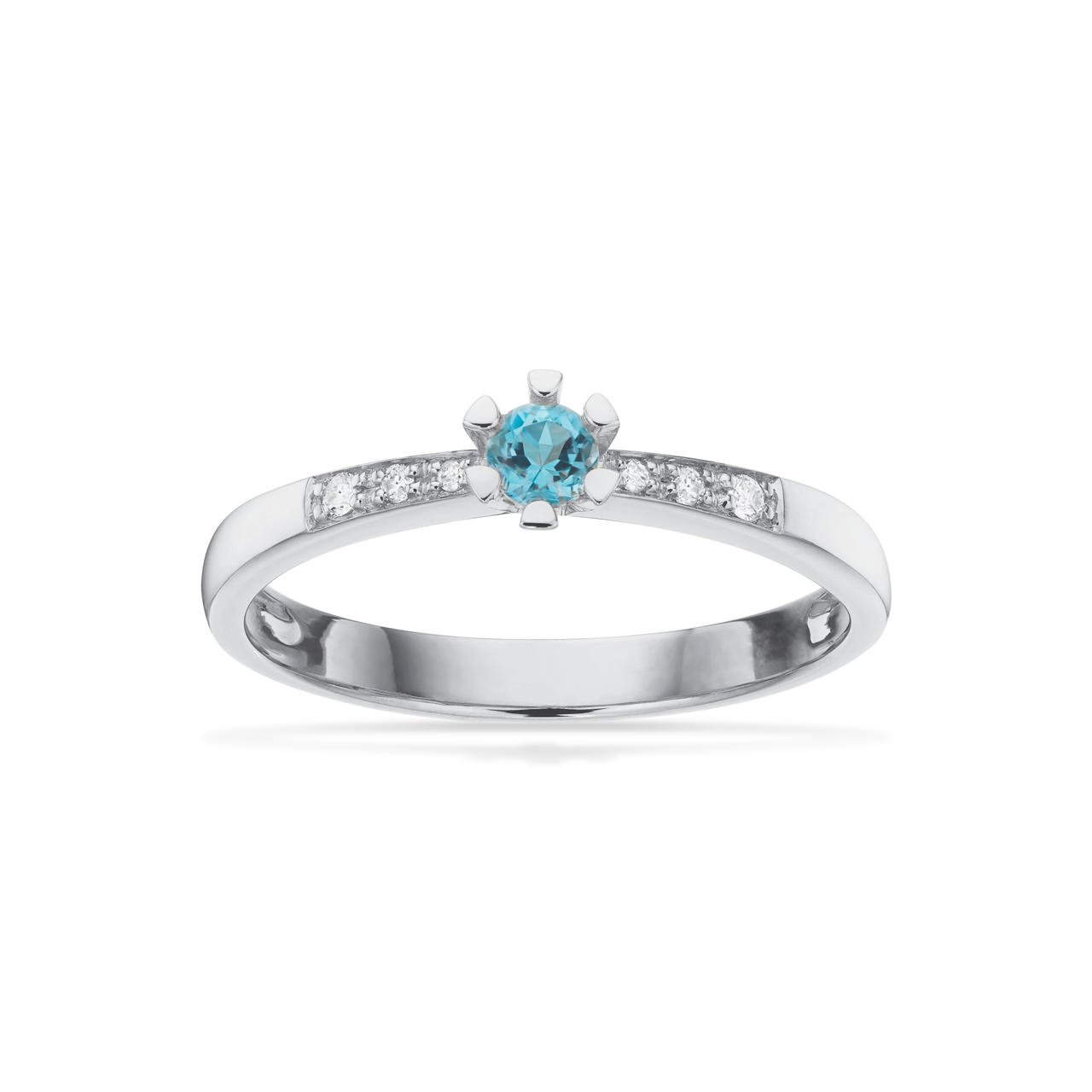 Vida Darling ring 0,10 blå topas+0,04H-W/P1 14 kt