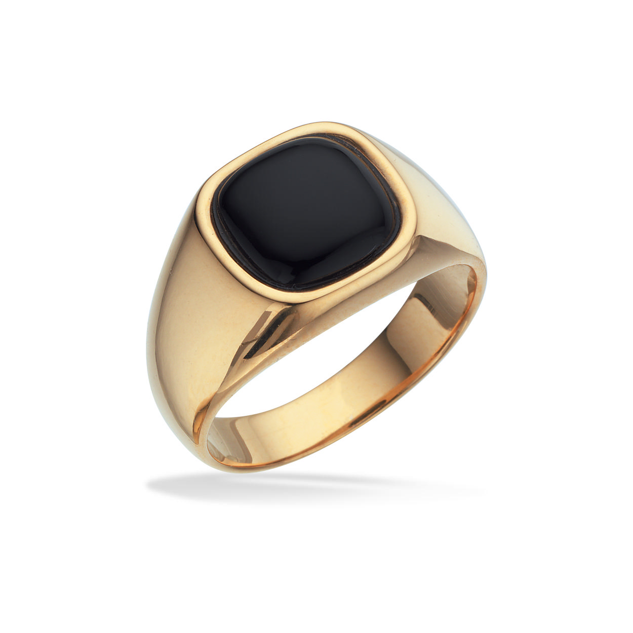 Mens ring onyx 925 goldplated