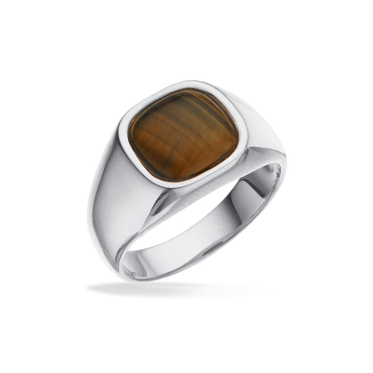 Herrering signet tigerøje sølv