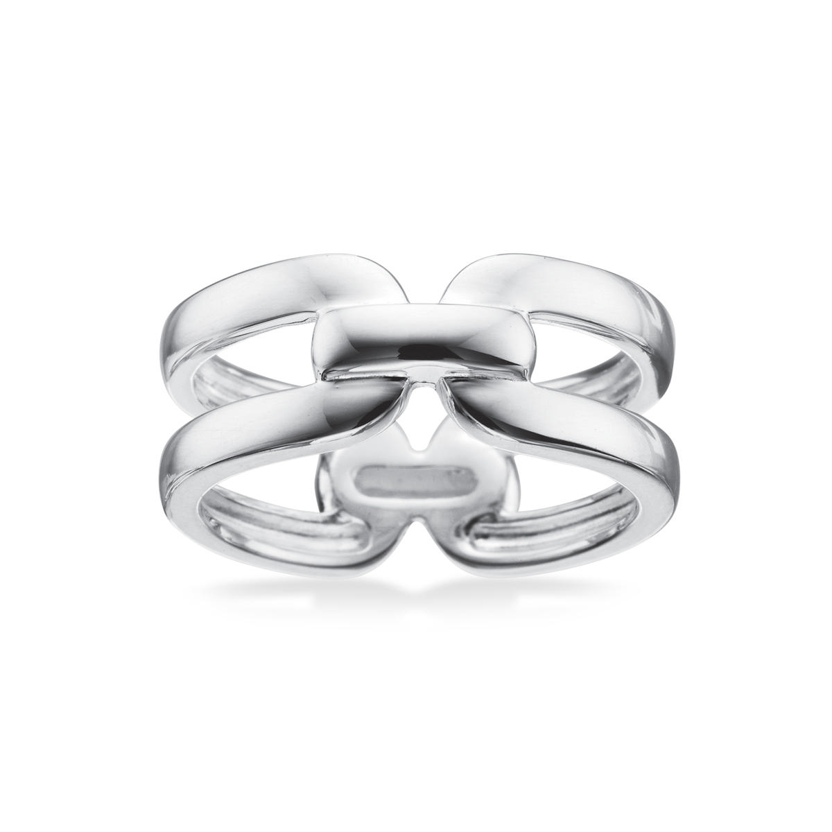 Herrering link sølv
