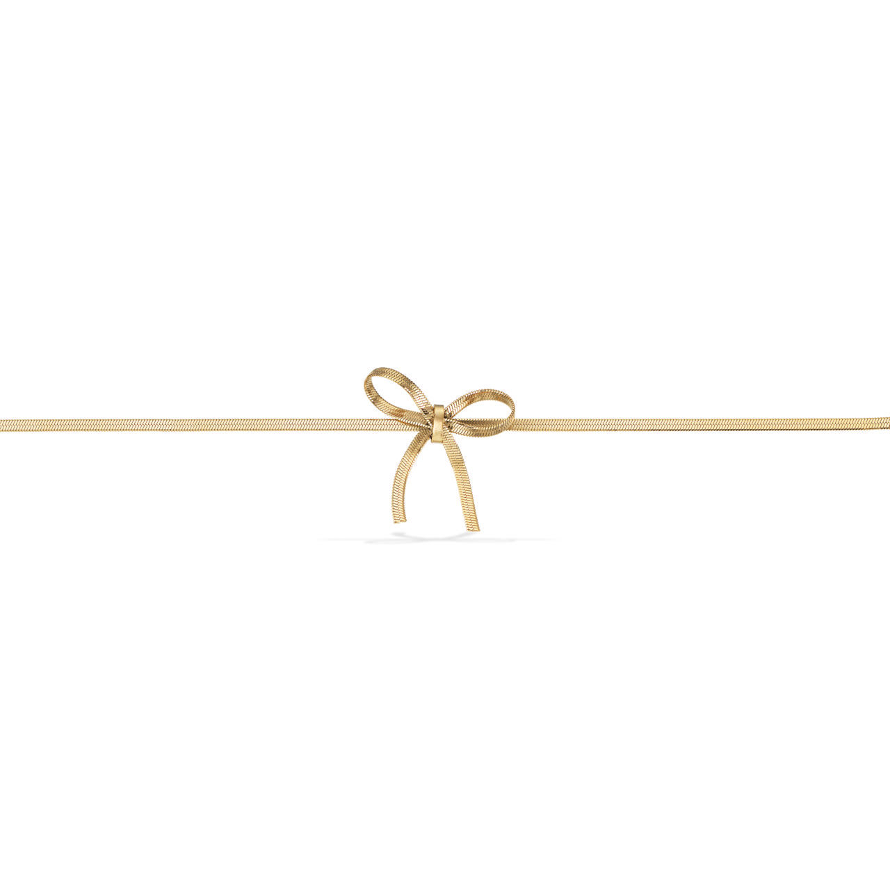 *Molly armbånd sløjfe stål guldfarvet 15,5+3cm