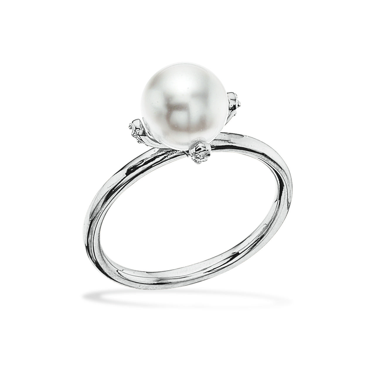 Wish ring Swarowski perle/syn.zir. sølv ox.